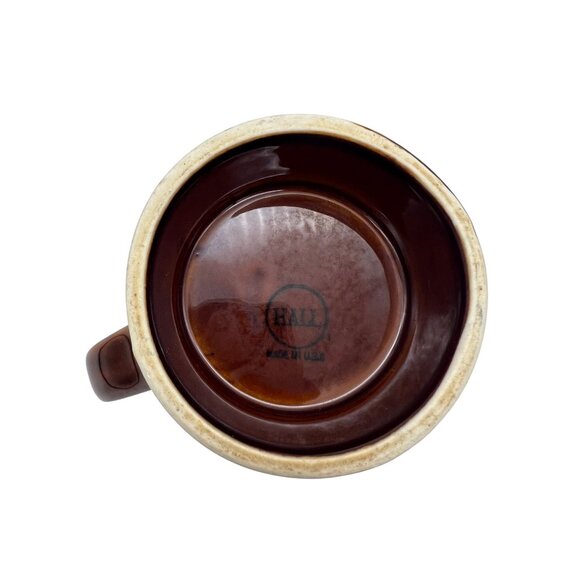 Barnabys Good Food & Drink Embossed Ceramic Stein Hall USA Brown Glaze Vintage - Picture 5 of 6